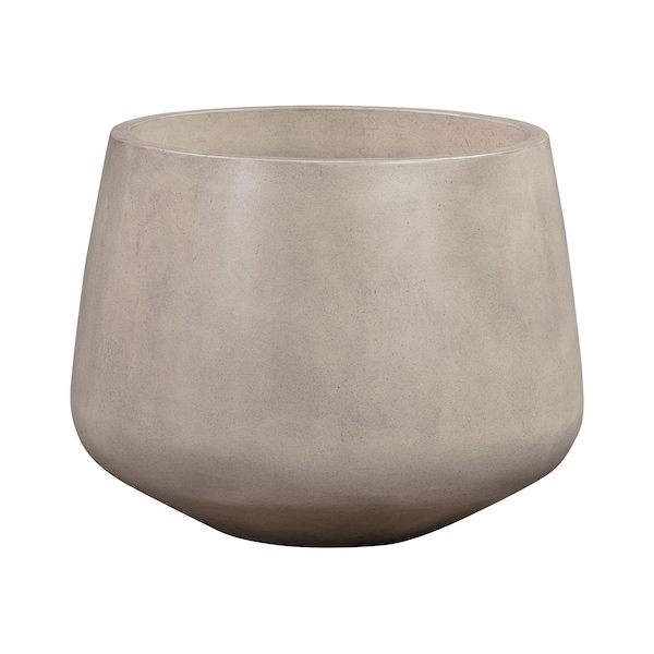 Armen Living Amethyst Medium Round Lightweight White Concrete Indoor or Outdoor Planter in white LCAWSMPLWH - main